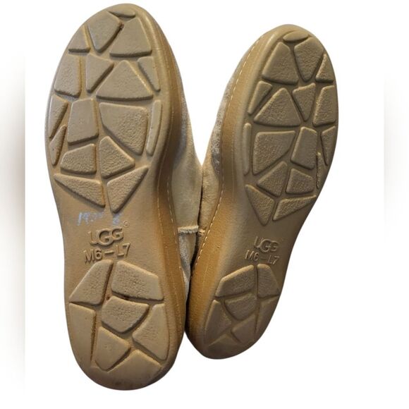 UGG Australia Tall Beige Pure New Wool Lined Leather Boots, Mens 6 Ladies 7 - Picture 7 of 10